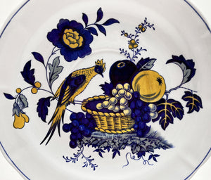 Spode England Fine Stone Blue Bird Cup, Plate, Soup Bowl 25-Piece Collection, 1958-1990