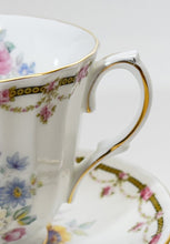 Duchess London Collection Floral and Swag Bone China Tea Cup and Saucer Set of Two.
