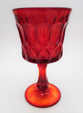 Noritake Perspective Ruby Water Thumbprint Goblet Collection of Seven. 1970-1985