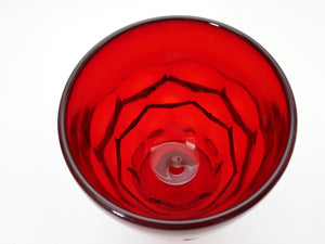 Viking Art Glass Georgian Ruby Red Water Glass Collection of Seven