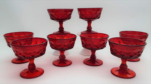 Noritake Perspective Ruby Champagne/ Tall Sherbet Collection of Eight. 1970-1985