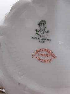 Charles Ahrenfeldt France Depose Limoges 2-Cup Teapot and Sugar Bowl, c.1894-1930.