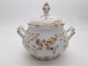 Charles Ahrenfeldt Depose Limoges 2-Cup Teapot and Sugar Bowl, c.1894-1930 France.
