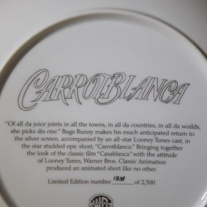 Warner Brothers Gallery CARROTBLANCA Limited Edition Plate, 1996