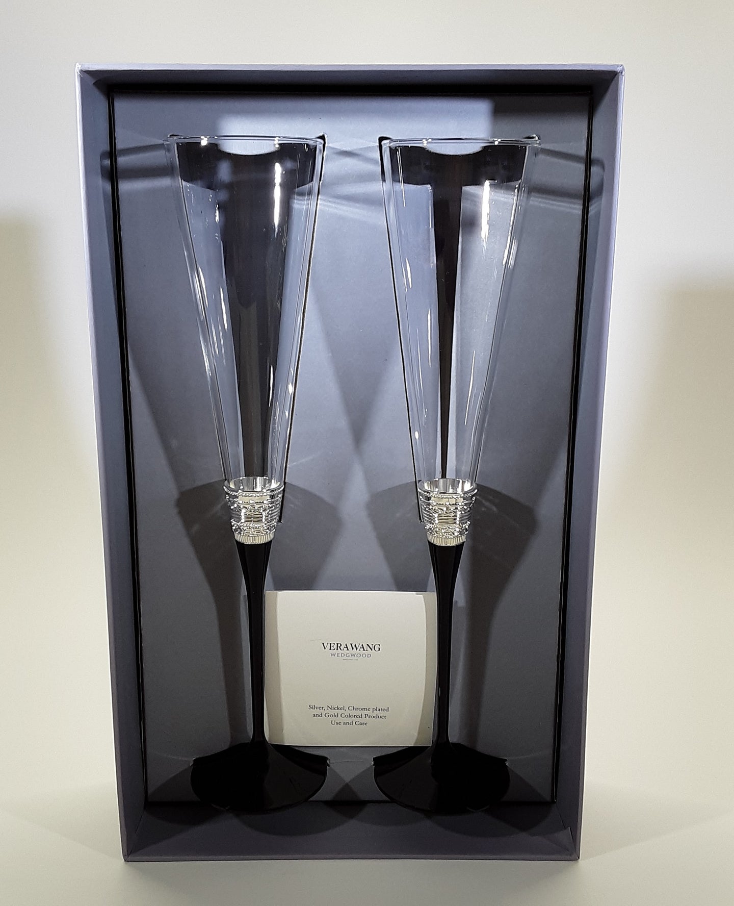 Wedgwood Vera Wang With Love Collection Toasting Flutes Set of Two