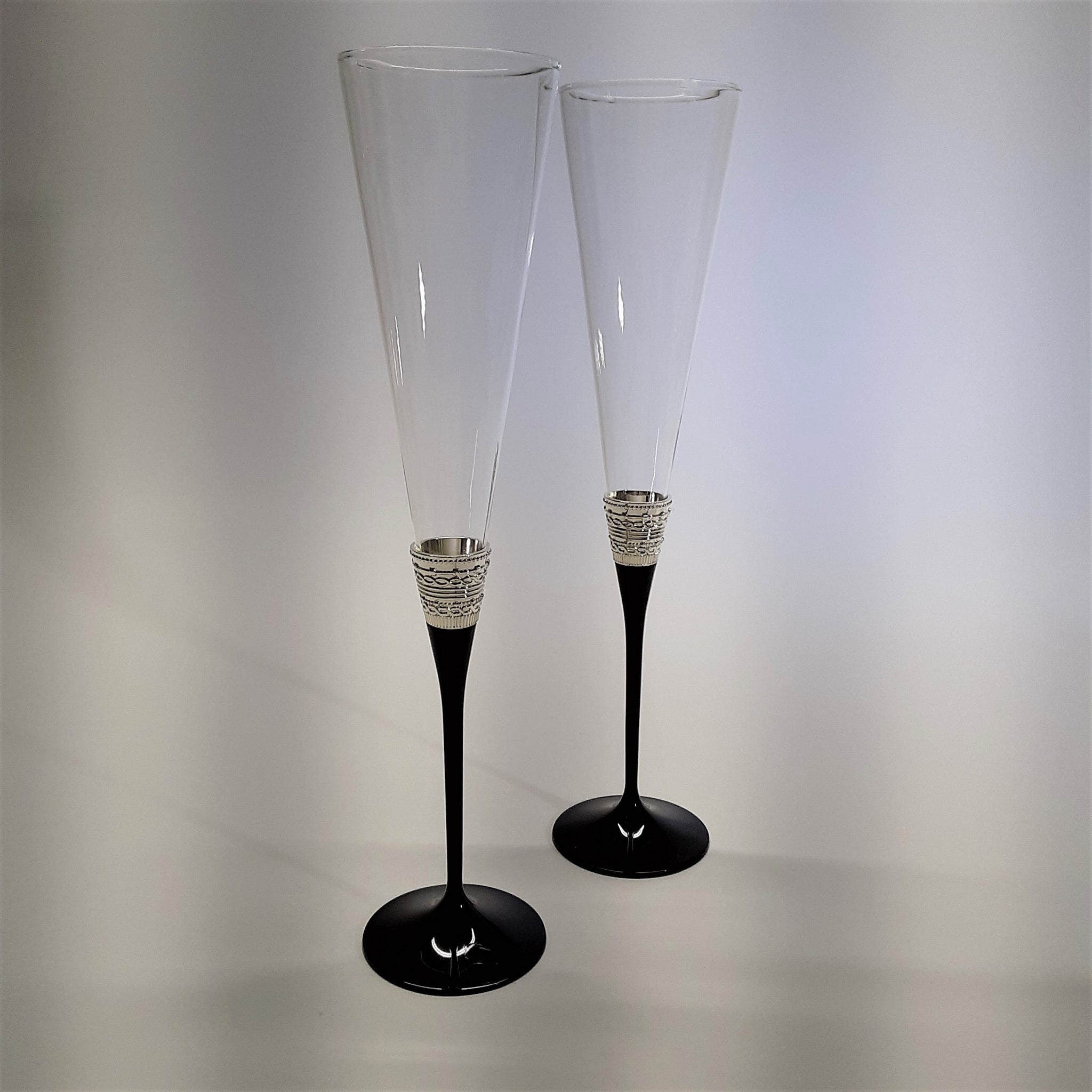 Vera Wang Grosgrain Toasting Flutes, Set of 2 – Happily Ever Etched
