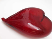 Large 8-9 Inch Ruby Red Art Glass Heart