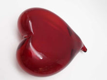 Large 8-9 Inch Ruby Red Art Glass Heart