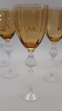 Anthropologie Glass Amber Optic Tall Wine Glass Set of Six.
