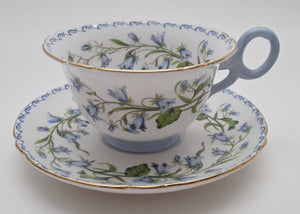 Shelley Harebell English Fine Bone China Teacup and Saucer Set. c.1945-1966
