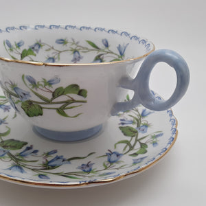 Shelley Harebell English Fine Bone China Teacup and Saucer Set. c.1945-1966