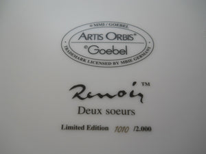 Goebel Renoir Deux Souers (Two Sisters) Decorative Artis Orbis Plate, 2001
