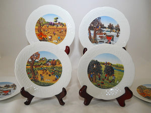 Philippe Deshoulieres The Four Seasons France Limoges Canape Six Plate Collection.