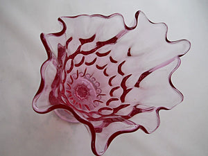Fenton Colonial Pink Art Glass Handkerchief Vase c.1960's