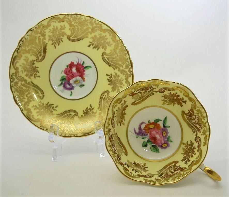 Paragon Yellow and Gold Floral Bone China Teacup and Saucer Pair. Engl –  BINCHEY'S LLC.