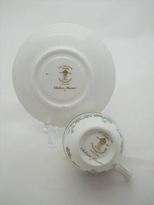 Crown Staffordshire ENGLAND Chelsea Manor Bone China Demitasse Cup and Saucer Collection of Four.