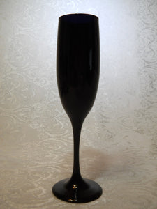 Libbey Premiere Black/ Amethyst Fluted Champagne Blown Glass Collection of Ten