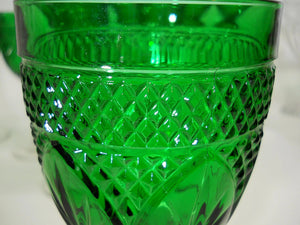 Cristal D'Arques-Durand Antique Emerald Green 8 oz. Water Goblet Collection of Nine.