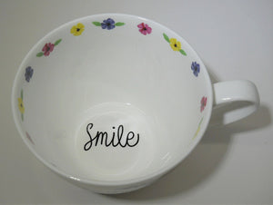 Portobello By Design Bone China "Smile" and "You Are A Wise Monkey" Jumbo Cup Set of Two
