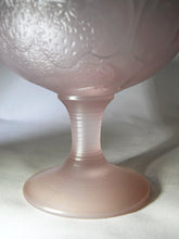 Pink Satin Frosted Glass Footed Dessert Bowl Set of Six. Made In France