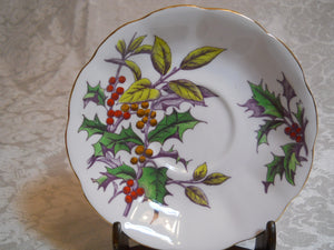 Royal Albert "Holly" Flower of The Month c.1950 Tea Cup and Saucer