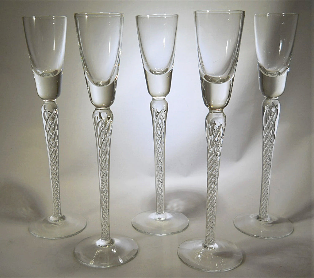Vintage Draping Twisted Stem Wine Glasses
