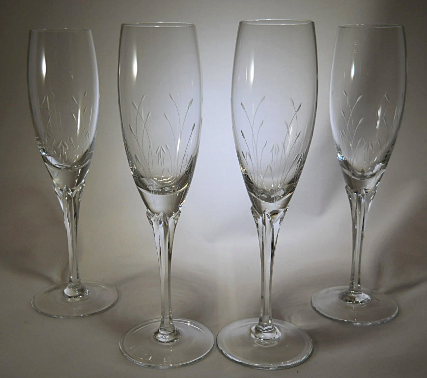 Gorham Handcrafted Crystal Jolie Champagne Flute Collection of Four. –  BINCHEY'S LLC.