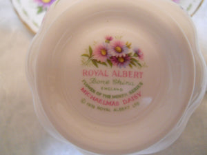 Royal Albert September Michaelmas Daisies Flower of The Month Series Teacup/Saucer Set, 1970