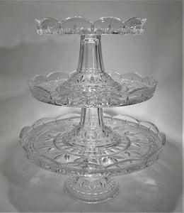 Royal Limited Czeck Crystal 3-Tier Stackable Cake Plate/ Cake Stand