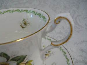 Rosina-Queens Christmas Rose Bone China England Tea Cup/Saucer Set