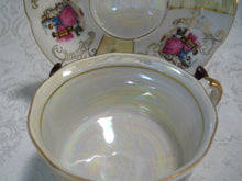 Royal Crown Arnart Vintage Lusterware Pedestal Cream and White Pedestal Cup/Saucer Set.