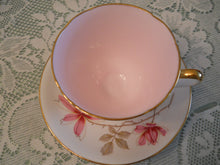  Old Royal England Samson Smith Pink Floral Teacup/Saucer Set, c. 1945-1963