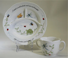 Lenox Butterfly Meadow Baby/Child Divided Plate with Double Handle Mug