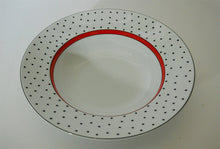 Fitz and Floyd Red/White/and Black 43-Piece "Dotted Suisse" Dinnerware Plate Collection for Eight. (No Cups/Mugs).