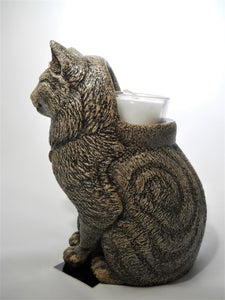 Windstone Editions M. Pena Reproduction Mineral Stone Luminous Cat Sculpture
