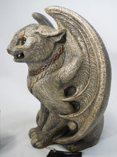 Windstone Editions M. Pena Mineral Stone Reproduction Luminous Gargoyle Cat Sculpture 