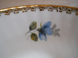 Sutherland Blue Flowers and Gold Trim Bone China Teacup, #3385 Staffordshire, England