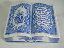 Spode England Friendship Blue and White Open Book Paperweight