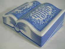 Spode England Friendship Blue and White Open Book Paperweight