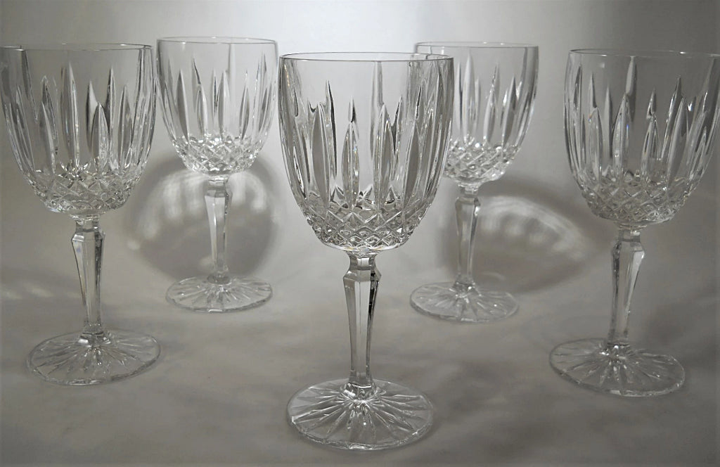 Vintage Mikasa Old Dublin Fluted Champagne Glasses 8 7/8” - Crystal Set Of  2