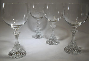 Mikasa The Ritz Water Goblet Glasses Collection of Four, 1993-1997