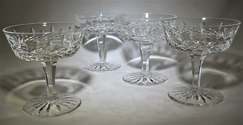 The most popular Waterford Crystal patterns: L to R Wynnewood
