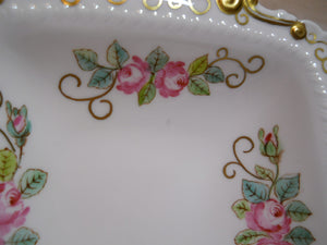 Royal Albert England Floral and Gold Scroll Unknown Pattern Candy/ Nut/ Cracker Dish Set c.1950-1970's