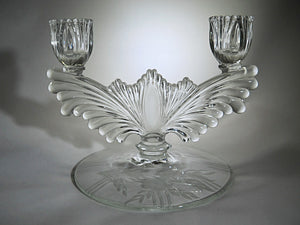 Tiffin-Franciscan Art Deco Wing Shaped Double Light Candle Holder