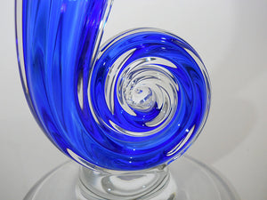 Sabina Glassworks 11-Inch Jack In The Pulpit Cobalt Blue Art Glass Vase