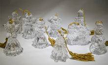 Gorham Crystal Christmas 9-Piece Ornament Collection  with Gold Tassels
