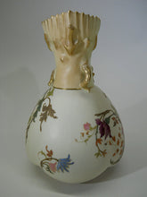 Royal Worcester England Antique Blush Ivory Porcelain Coral Handle Seashell /Jug Pitcher. c.1891