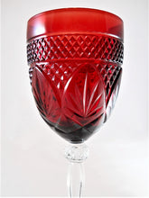 Cristal D'Arques-Durand Antique Ruby Red Water Goblet Collection of Eight