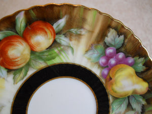 Lefton Hand Painted Fruit and Earth Tones Teacup and Saucer Set c.1950's