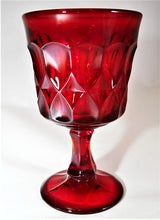 Noritake Perspective Ruby Wine Thumbprint Glass Collection of Four